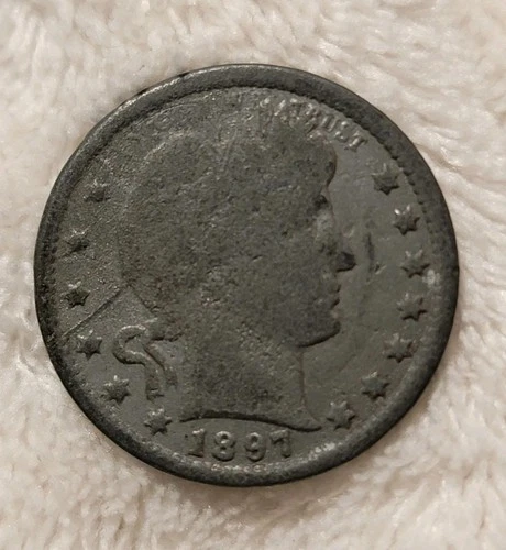 1897 USA Barber 25c Silver Coin