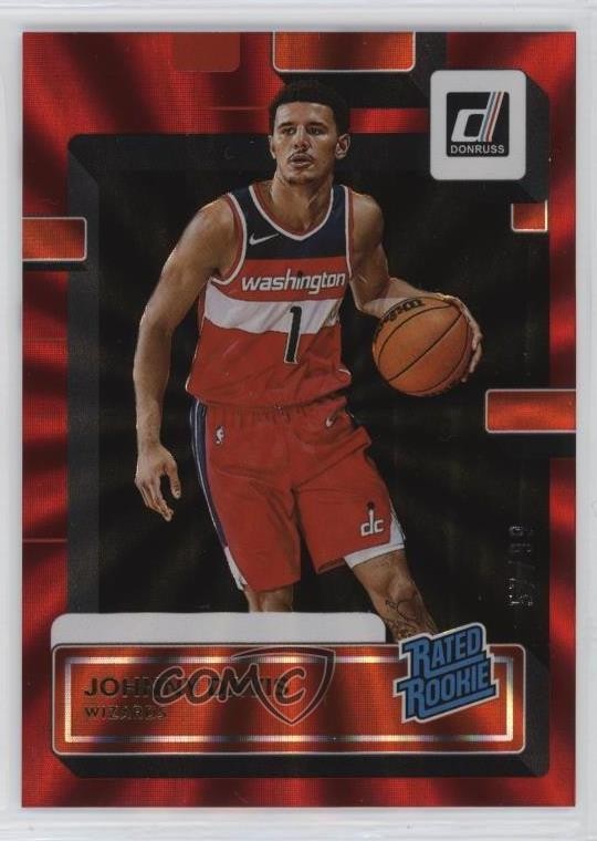 2022-23 Panini Donruss Rated Rookie Holo Red Laser 57/99 Johnny Davis #210 rp9