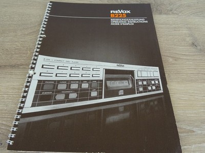 Bedienungsanleitung Revox B225 CD Player, guter Zustand, SV659