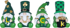 St. Patrick's Day Gnome Figurines - 4 Piece Resin Decor for Home and Shelf