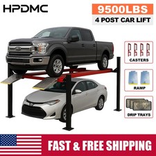 9500lbs 4 Post Auto Lift With Moving Kits Caster Four Post Lift 79 Parking Lift