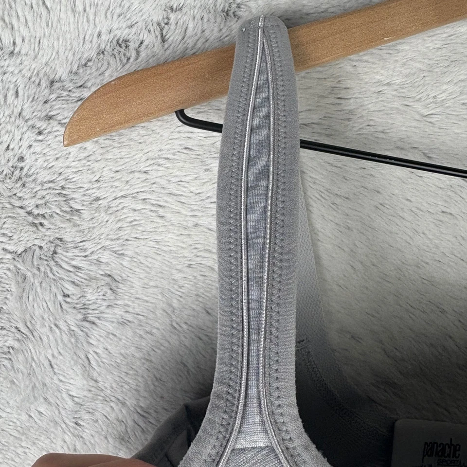 Sujetador deportivo Panache Power con aros gris jaspeado para mujer 28H soporte busto grande Foto 4 de 4