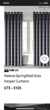 Fully Lined Next Curtains. 2 Pairs In Immaculate Condition. Grey Check Design