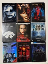 Thriller Horrors DVDs Lot of 9 Crimson Peak Ring Cell Wrong Turn Soul Survivors