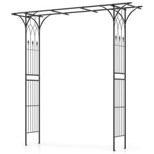 81" Metal Garden Arbor Garden Arch Trellis Wedding Arch Decoration Black