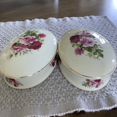 Pair Is Trinket Boxes In Rose Motif By Formalities By Baum Bros