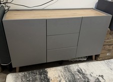 Habitat Skandi 2 Door 3 Drawer Sideboard Grey & Wood Two Tone Large 