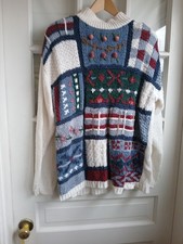 maglione y2k vintage cabin creek cotone/ramie romantico cottage patchwork oversize 