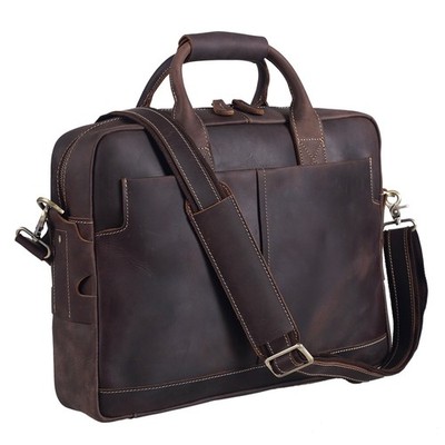 Polare Leather Briefcase for Men Business Travel Messenger Bags 15.... Fast Ship