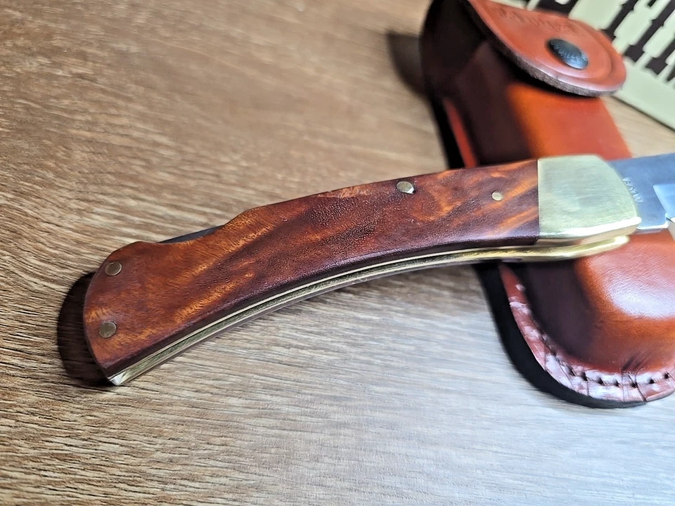 Old Timer 60TW Schrade Lock Back Ironwood Latón Refuerzos con Funda "Golden Bear" Foto 4 de 4