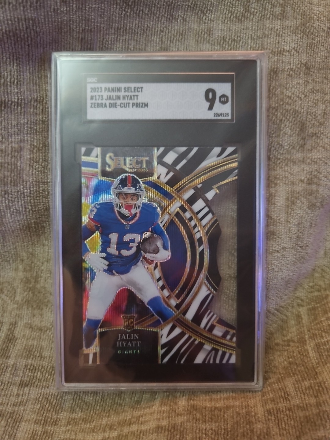 2023 Panini Select - Premier Level Jalin Hyatt #173 Zebra Prizm Die-Cut (RC) SSP