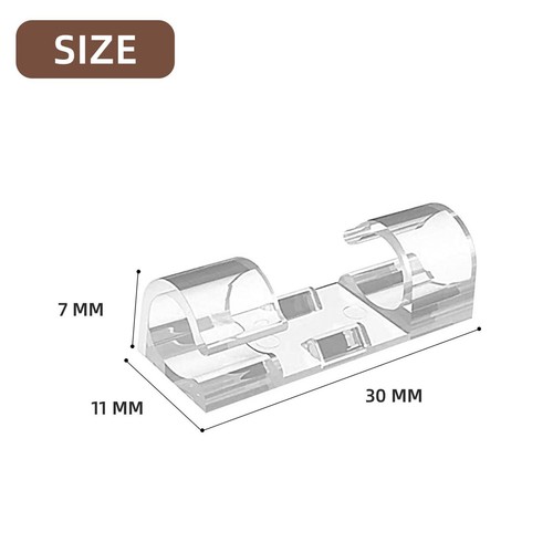 100PCS Cable Clips Cable Tidy Wire Holder with Strong Self Adhesive Pads5273 - Afbeelding 8 van 8