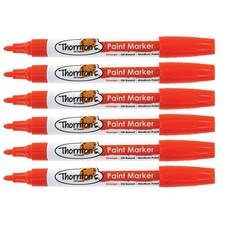 Thornton's Art Supply Oil-Based Paint Markers, Medium, Orange Ink, Set of 6
