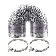 Dryer Vent Hose Kit - 4 In Diameter by 10 Ft Length - with 2 Stainless Steel ...