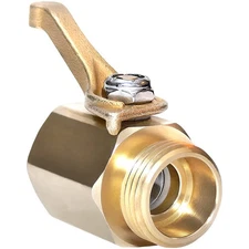 Garden Hose Shut Off Valve 3/4-Inch Hose Thread, Brass Hose Nozzle Connector,...