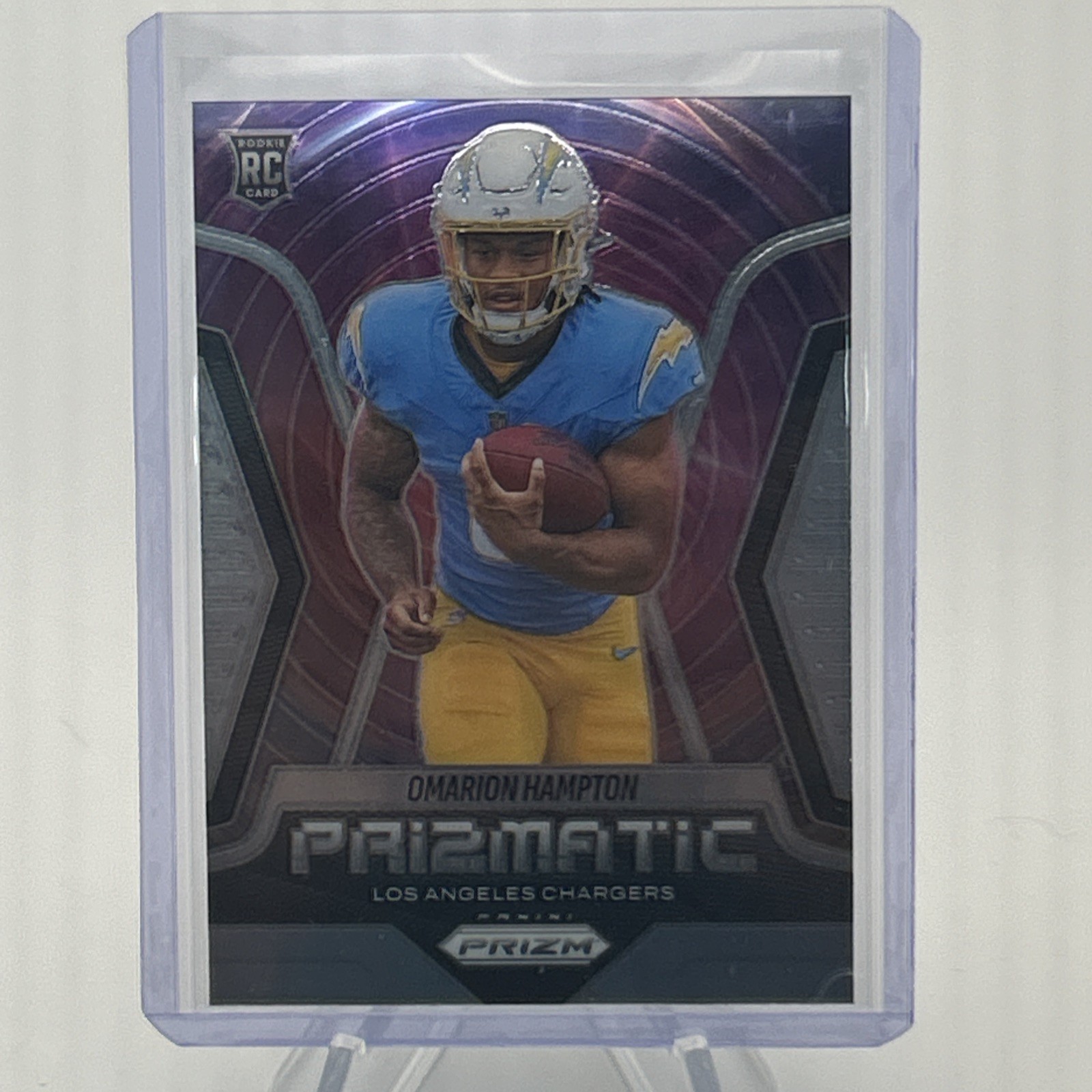 2025 Panini Prizm Omarion Hampton Prizmatic RC #9 Los Angeles Chargers