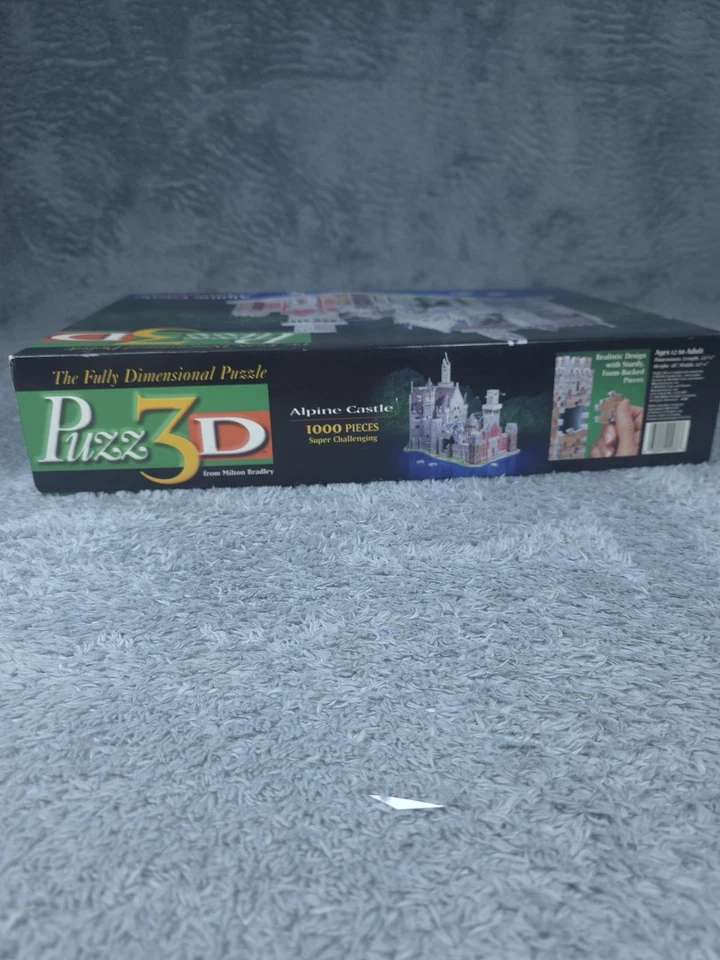 Vintage 1994 Puzz 3D Alpine Castle Puzzle 1000 Piece Milton Bradley Foam Germany - Image 3 of 4