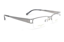 New Authentic SEIKO T749 687 Japan Gray Silver Titanium Half Rim Eyeglasses NIB