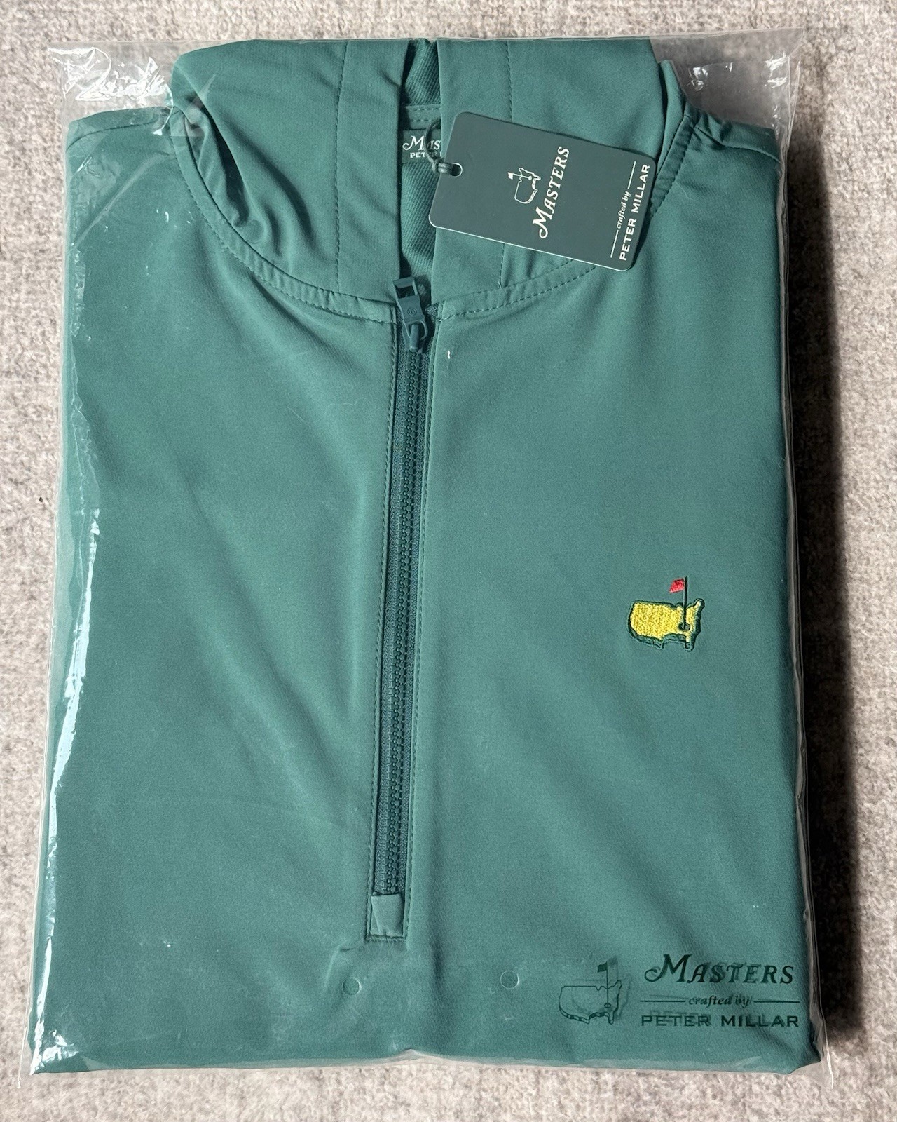 2026 Peter Millar Masters Augusta National NWT Jacket Small Green Hoodie 1/4 ZIP