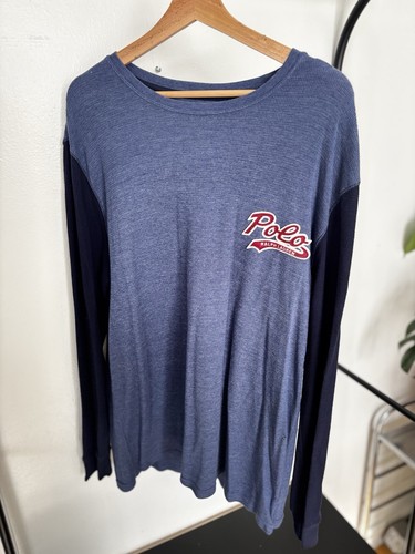 Ralph Lauren Polo Sleepwear Long Sleeve Thermal Blue Mens Size XL - Picture 1 of 3