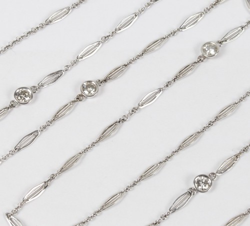 Art Deco Diamonds by the Yard 14K White Gold 27 Inch Chain Necklace - 第 1/7 張圖片
