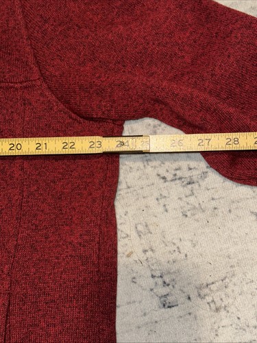 LL Bean Sweater Mens L Reg Maroon Red Slightly Fitted T Snap Pullover Fleece - Picture 4 of 10