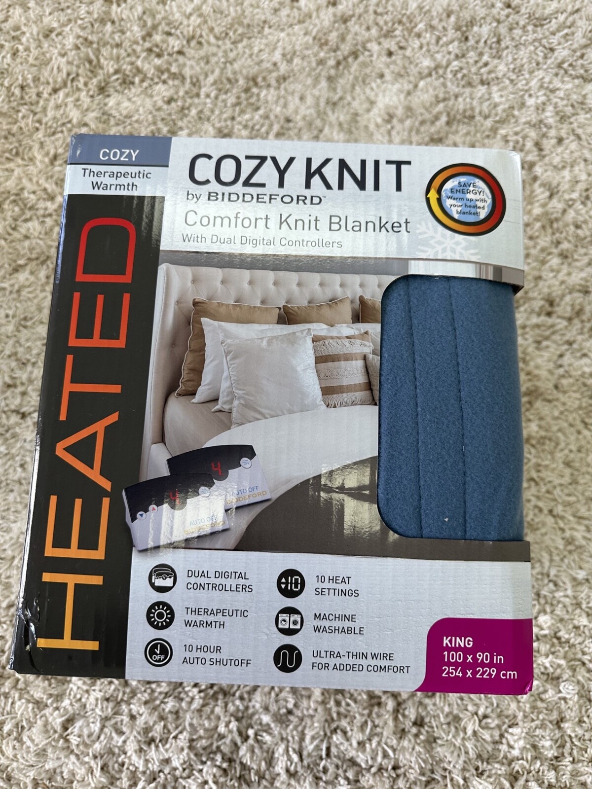 Biddeford Blanket Comfort Knit Heated Blanket Dual Digital Controller