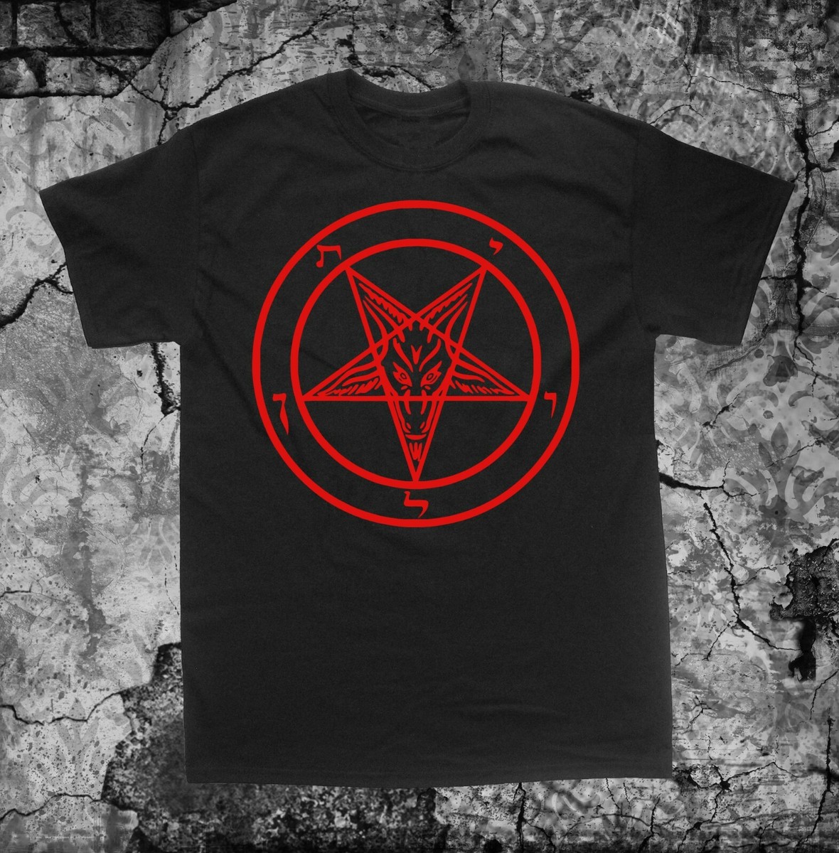 Pentagram T Shirt Punk Occult Gothic Satan Metal Baphomet Satanic
