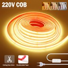 230V COB LED Streifen Wasserdicht Stripe Lichtband Selbstklebend Lichterkette