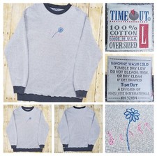 Vintage Time Out DRIFT 90s Streetwear Sweatshirt Embrpodered Men's L Made in USA