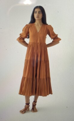 Organic cotton Dress Layered boho TailorDidiStudio Size L XL Haldi Indian  Event | eBay