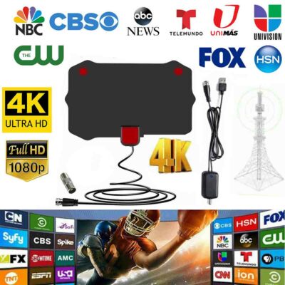 3700 Miles Clear Indoor Digital TV HDTV Antenna 2022 Latest UHF/VHF/1080p 4K