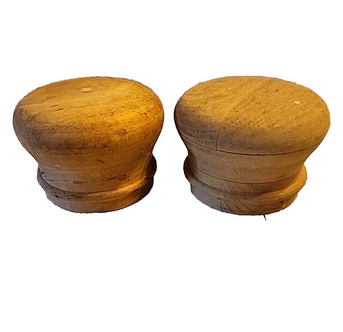 Two 3 1/4 Inch Unfinished Wood Knobs Wooden