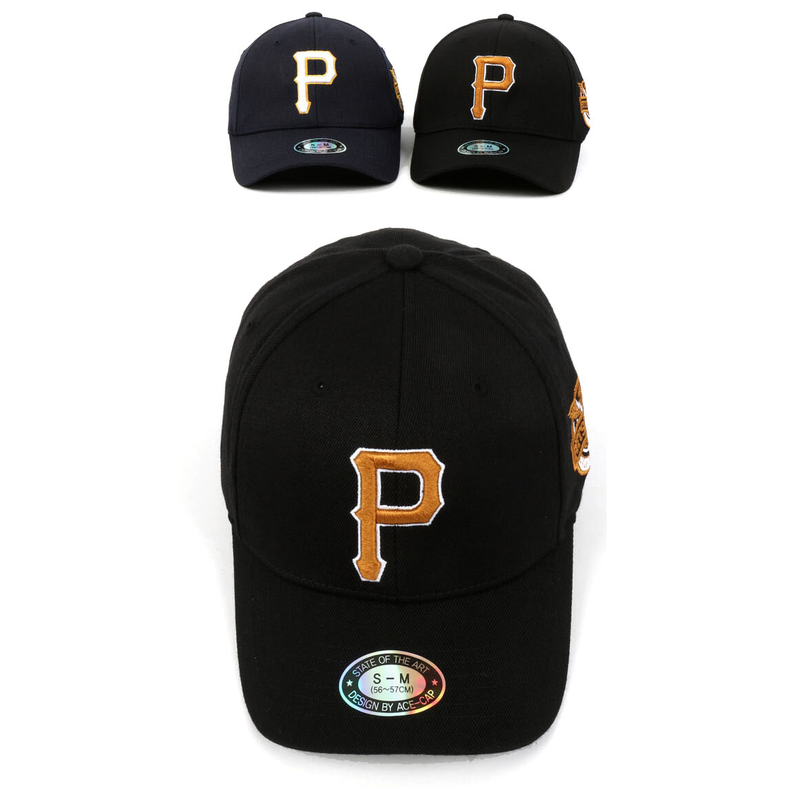 Unisex Mens Boys Pittsburgh Baseball Cap Initial P Spandex Stretch