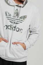 NEW MEN'S ADIDAS ORIGINALS CAMO TREFOIL PULLOVER HOODIE  MEDIUM  GD5955 GRAY