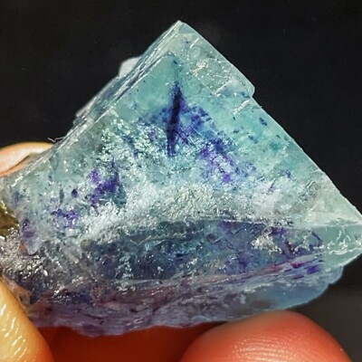 Extremely Top Phantom Cubic Fluorite Copper ore symbiotic crystals Specimen 3543