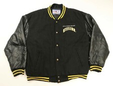 Vintage Logo Athletic Pro Line NFL Pittsburgh Steelers Varsity Leather Jacket M