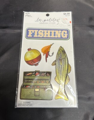 The Paper Studio La Petites Fishing 3D Scrapbooking Stickers ~ 5 Pcs
