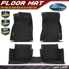 3x Front & Rear Side Black Floor Mats for Audi S5 2008-2016 A5 10-14 RS5 13-15