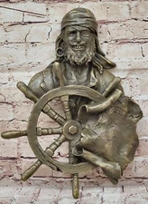 LRG Art Deco 100% Real Hot Cast Bronze Sculpture for Wall Statue Figurine Decor