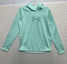 Under Armour Hoodie Sweatshirt Women's Size SM Loose Fit Green ColdGear Pullover