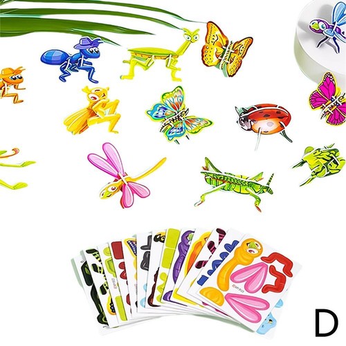 Rompecabezas de dibujos animados 3D para niños de 4 a 8 años rompecabezas educativo de insectos animales R3U9 - Imagen 19 de 23