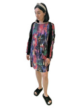 Tettamnn.Doust tie dye print wool shift dress