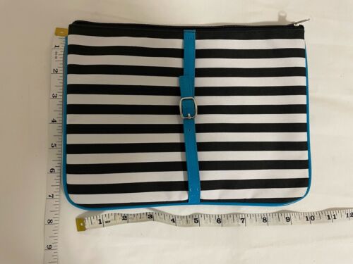 Nordstrom Black White Blue Stripe Cosmetic Makeup Travel Bags Set of 3 - e31 - Picture 2 of 6