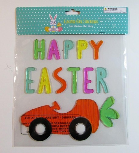 Novelty EASTER Gel Stickers Set of 3 HE is Risen & Hello Spring Happy Easter NWT - Picture 3 of 4