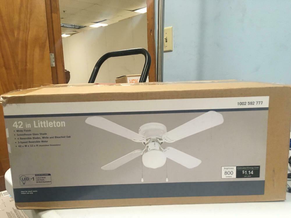 Hampton Bay UB42SWHSH Littleton 42 in. Indoor White Ceiling Fan