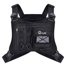 Outdoor Vest EDC Chest Rig Bag for Men Tactical Chest Pack with Pistol Holster