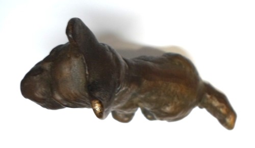 Antique SCOTTIE DOG DOOR STOP Solid Cast Iron with Bronze Finish 5" T 3.5 Lb Wgt - Picture 7 of 8
