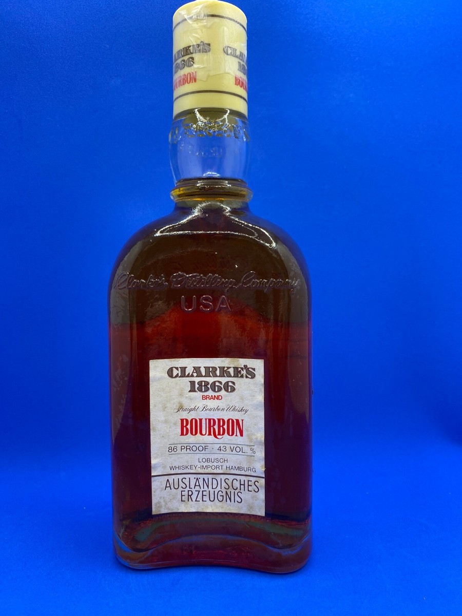 Whisky Bourbon Clarke's 1866 6 yo 86 Proof. anni '70 vintage rara