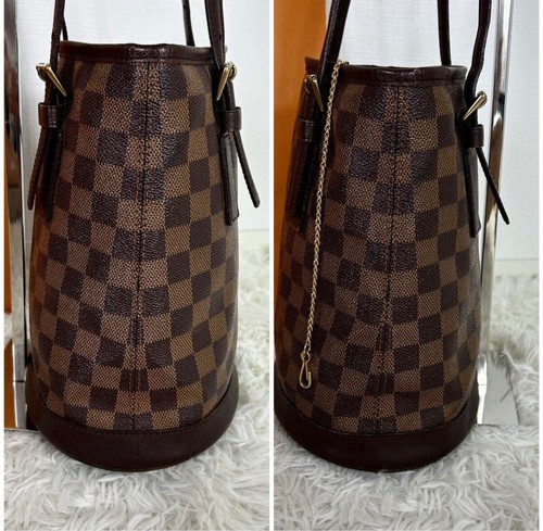 Louis Vuitton Damier Marais Bucket Shoulder Tote Bag N42240 Authentic LV - Picture 4 of 16